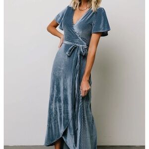 Baltic Born Blue Velvet Maxi Dress